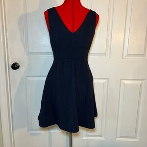Anthropologie Maeve Fit & Flare Navy Blue Short Dress With Pockets Size 6